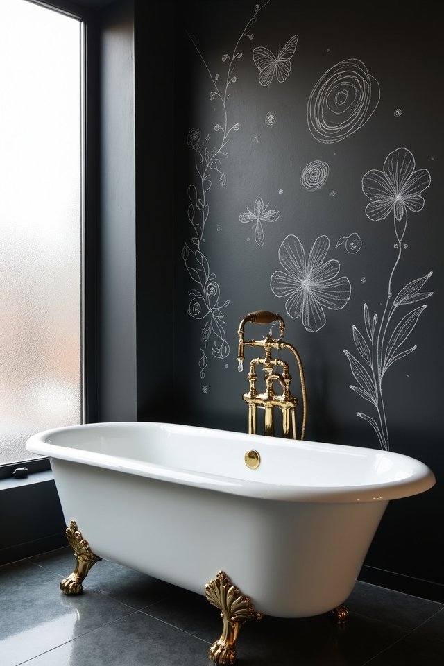 creative bathroom chalkboard wall