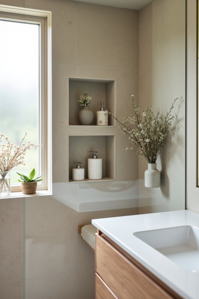 creative bathroom display niches