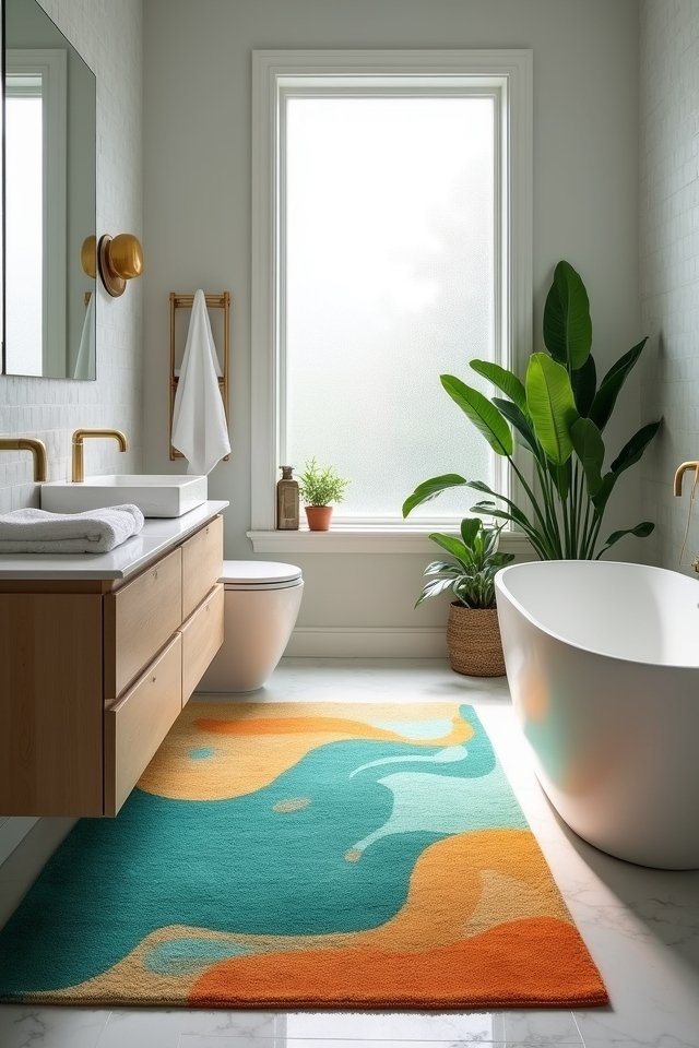 creative bathroom rug designs