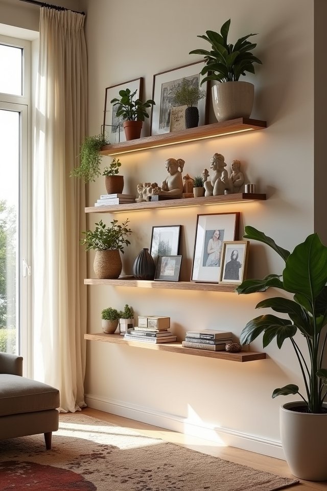 creative floating shelf displays