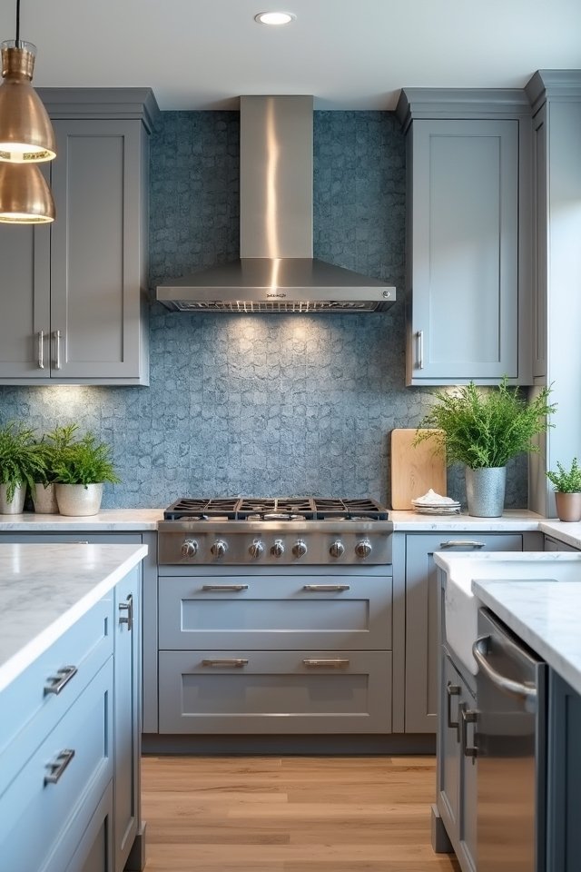 creative grey blue backsplashes