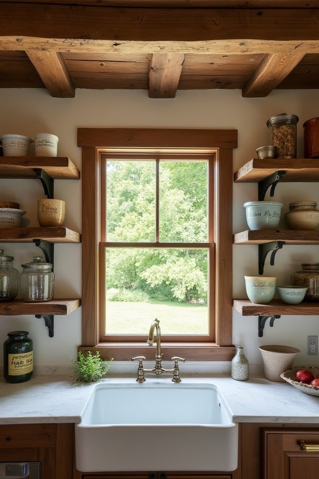 creative kitchen open shelving