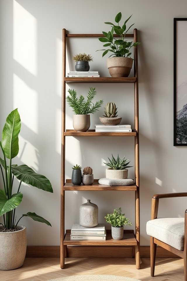 creative ladder shelf displays