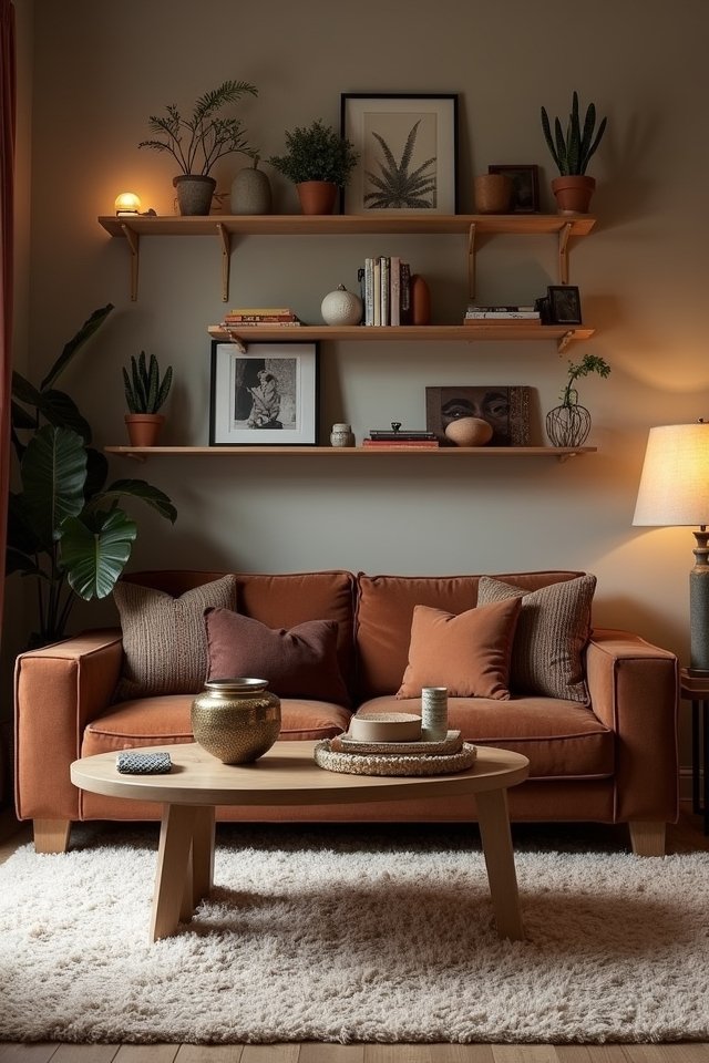 creative open shelving decor