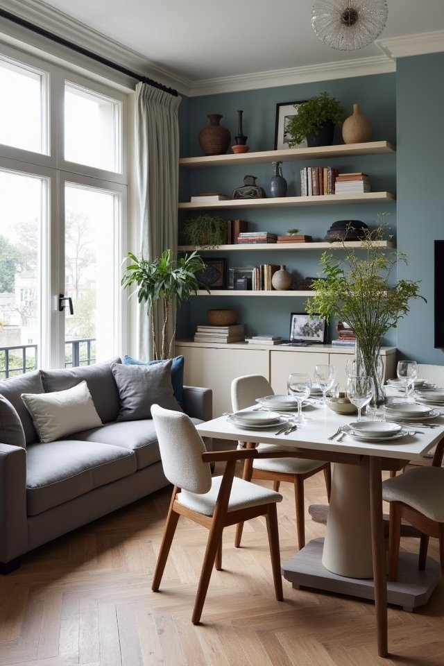 creative open shelving display