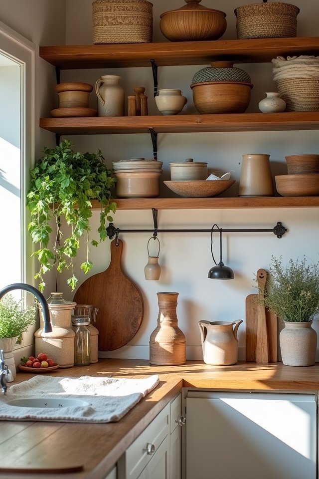 creative open shelving display