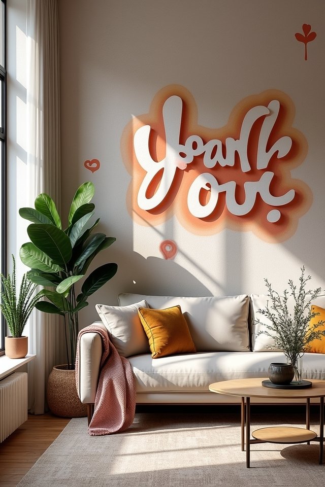 creative wall typography decor