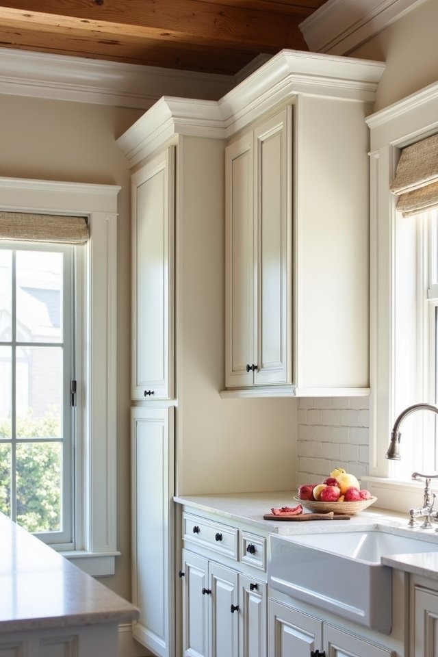 crown molding enhances kitchens