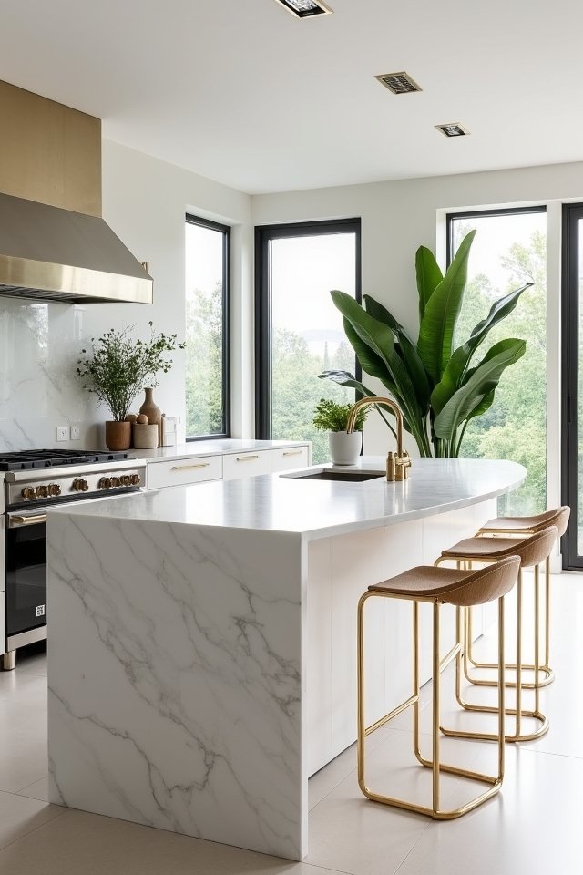 curved kitchen island elegance