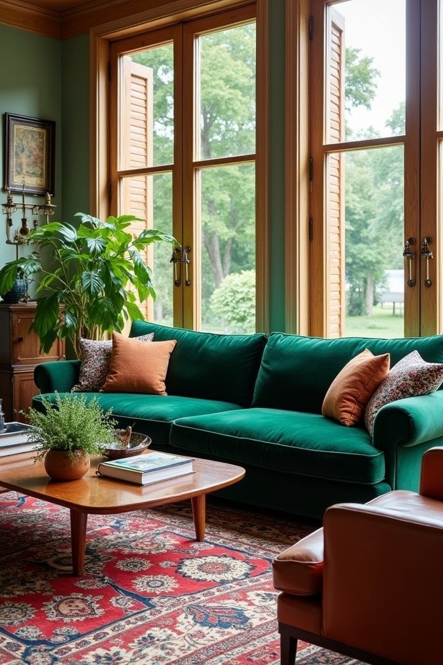 curved sofas and vintage charm