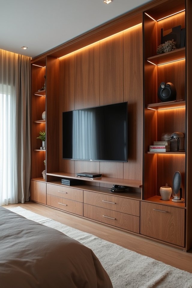 custom built in wood accents