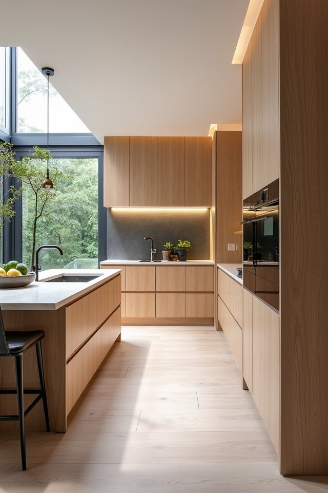 custom light wood cabinets