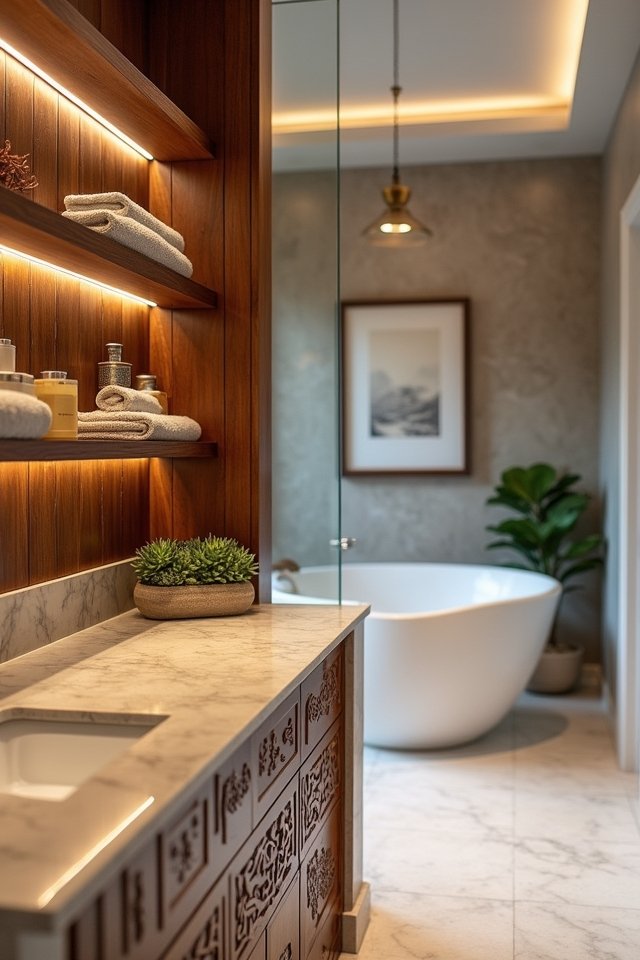 custom shelving for bathrooms