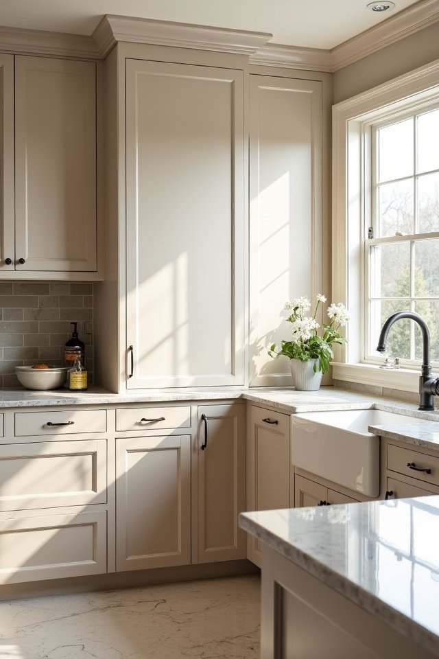 custom taupe kitchen cabinets