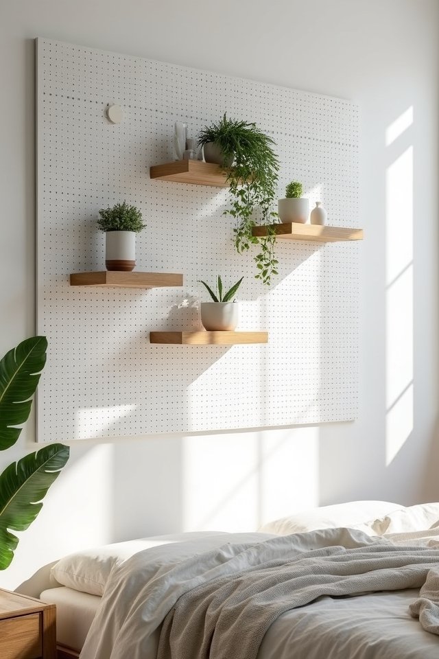 customizable bedroom pegboard displays