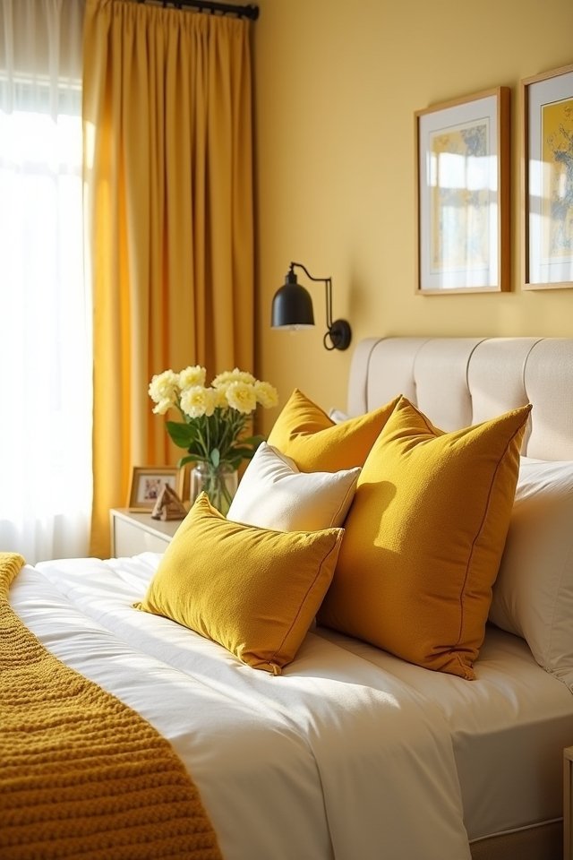 customized vibrant yellow pillows