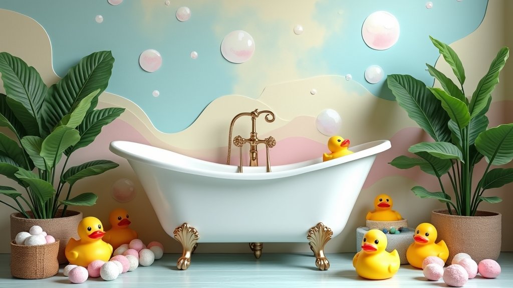 cute bathroom art illustrations