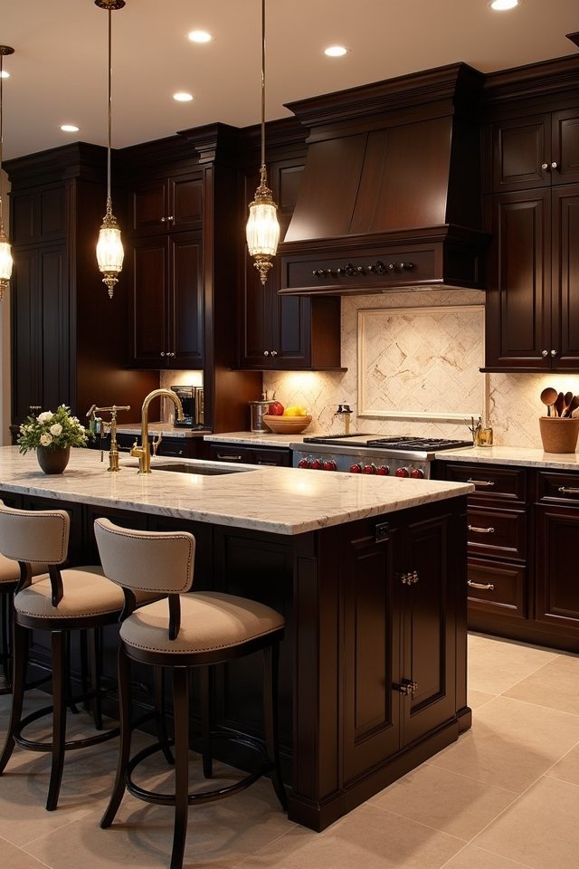 dark brown kitchen centerpiece
