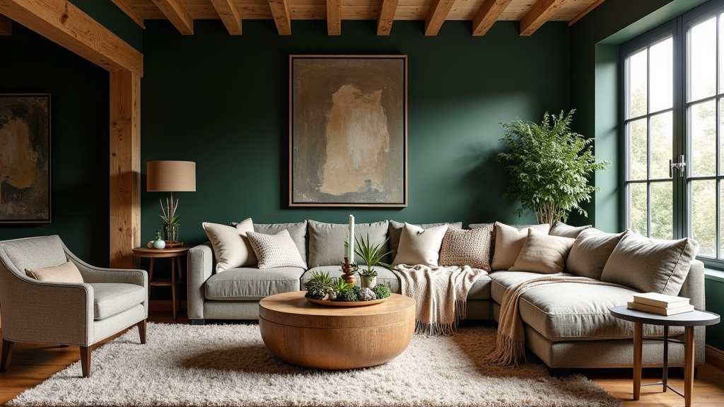 dark green cozy decor