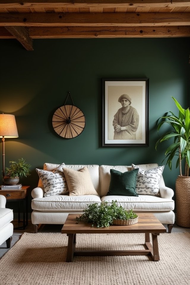 dark green farmhouse charm