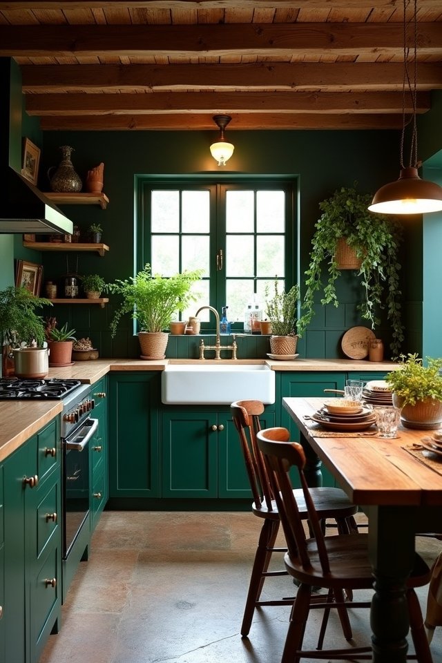 dark green kitchen transformation