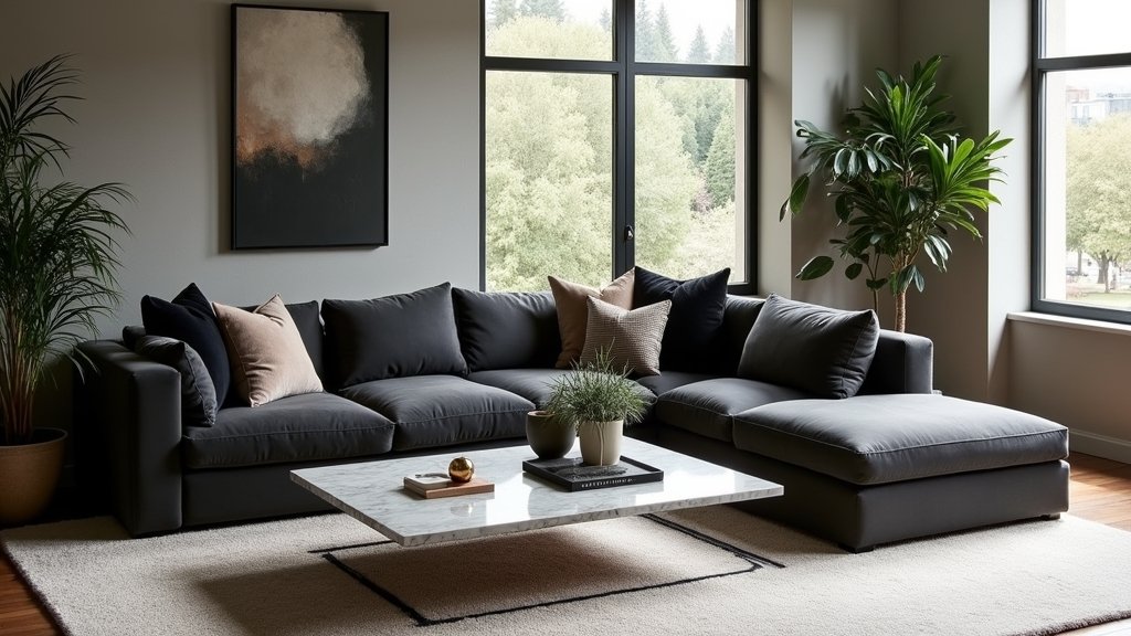 dark grey couch inspiration