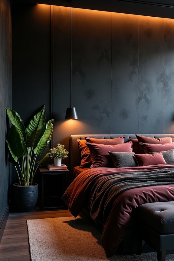 dark wallpaper statement wall