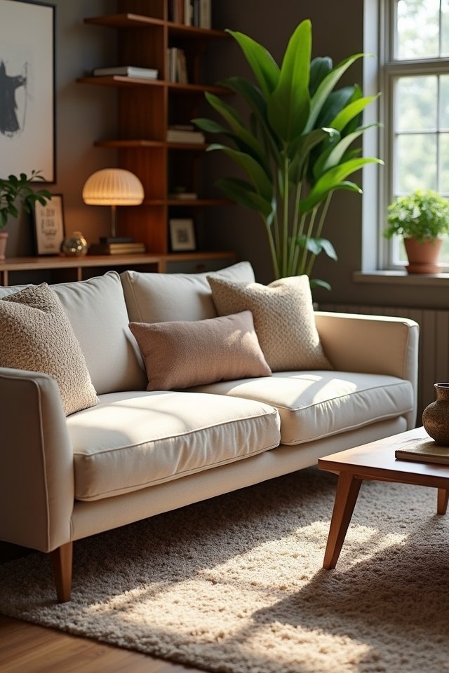 dark wood complements beige