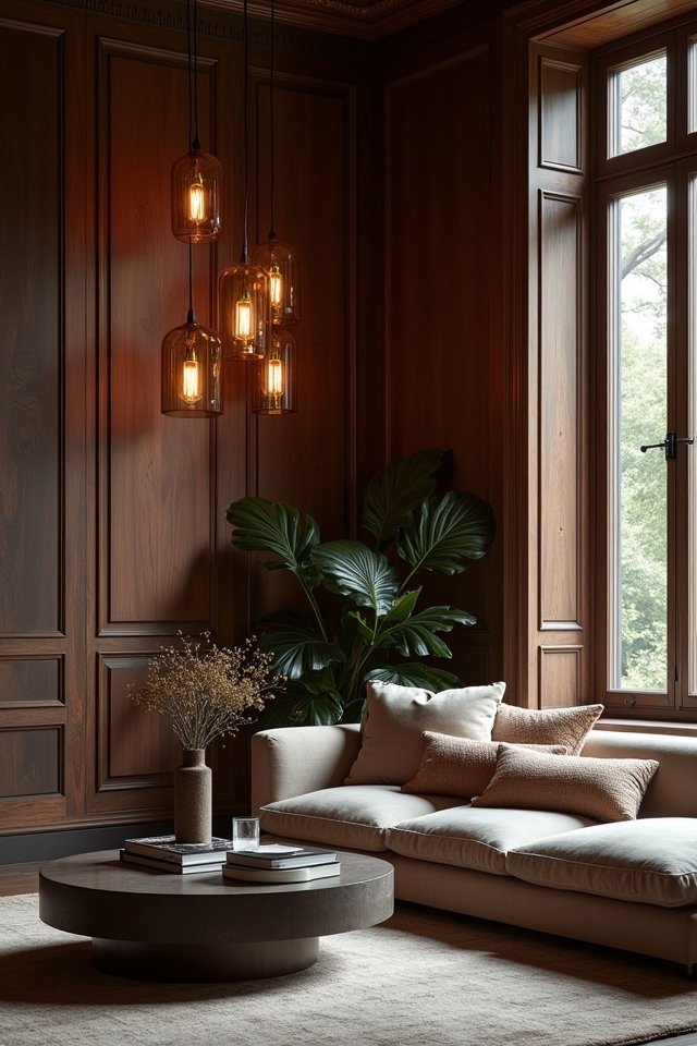 dark wood lighting elegance
