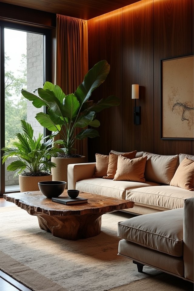 dark wood natural elements