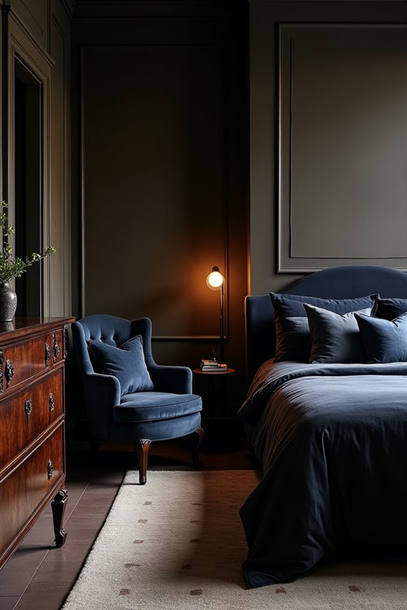 darker furniture enhances atmosphere