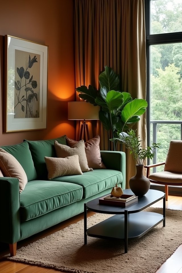 darker furniture enhances contrast