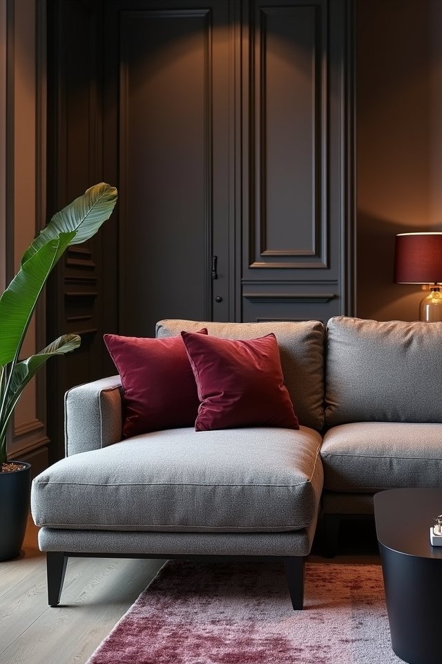 darker furniture enhances contrast