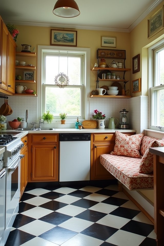 dazzling checkerboard kitchen flooring