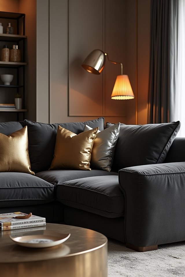 dazzling metallic living room accents
