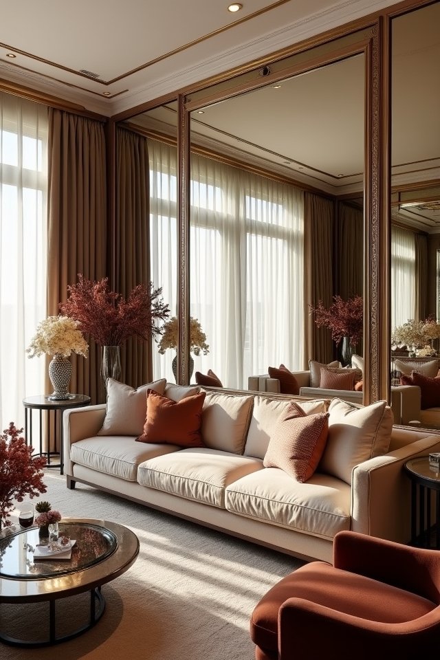 dazzling mirrored accent wall