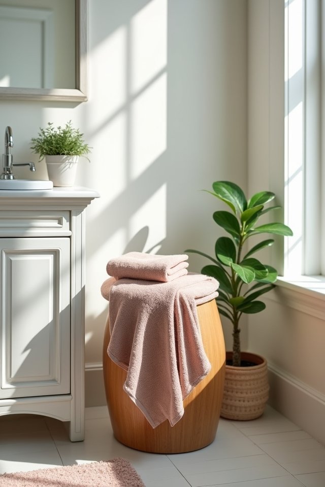 decorative stool towel display