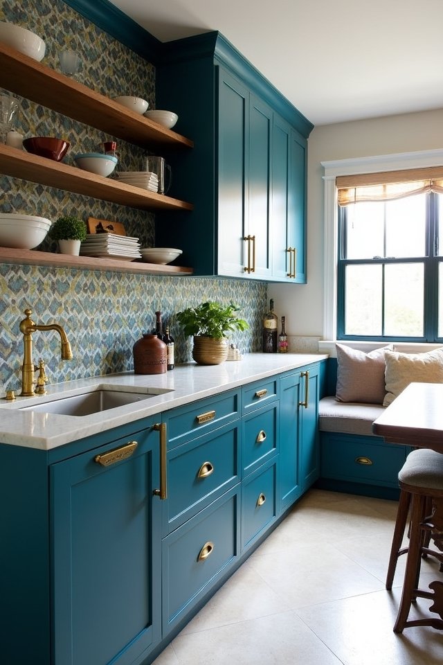 deep teal kitchen accents