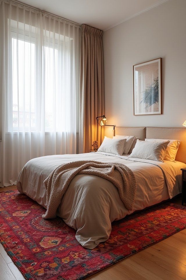 define space with area rugs