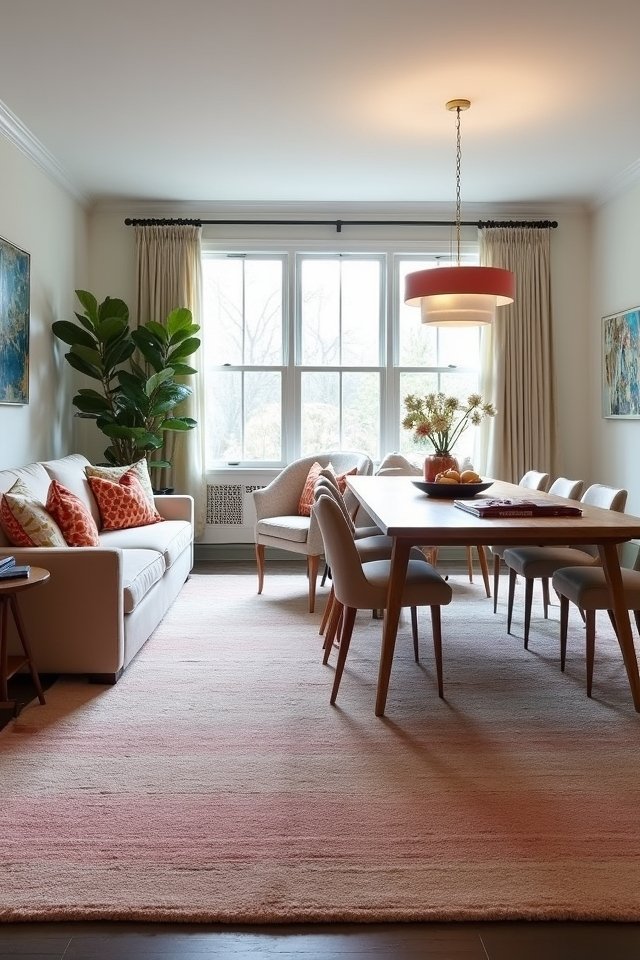 define spaces with area rugs