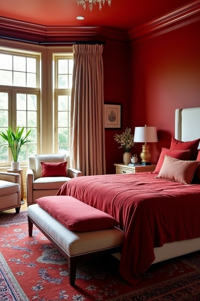 define spaces with red