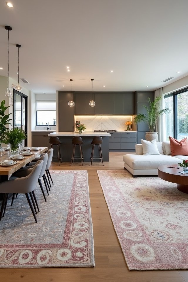 define spaces with rugs