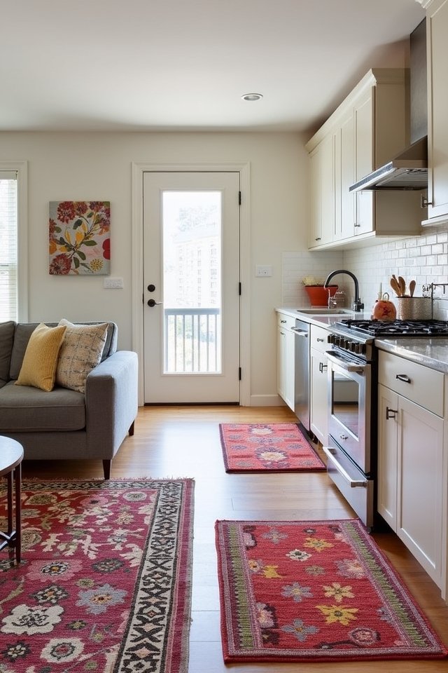 defined zones with rugs