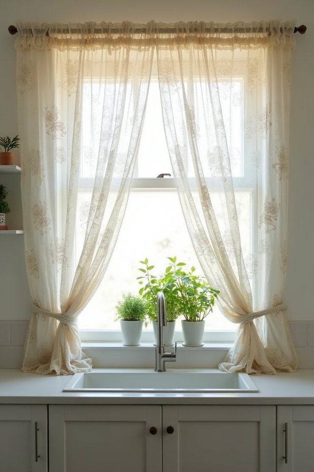 delicate sheer lace curtains