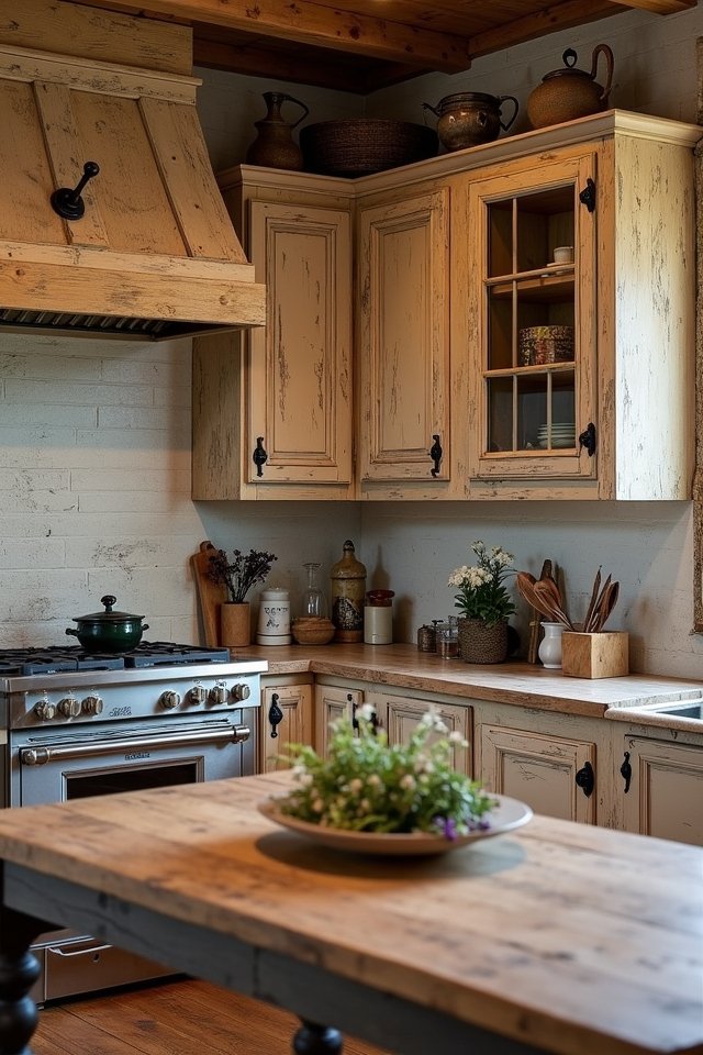 distressed wood kitchen charm