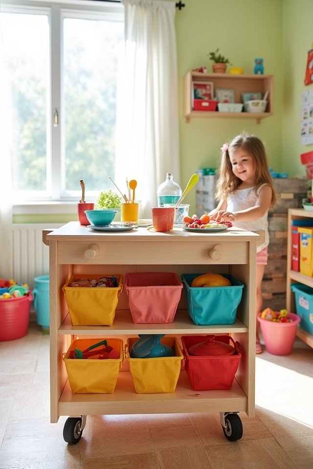 diy colorful kitchen cart