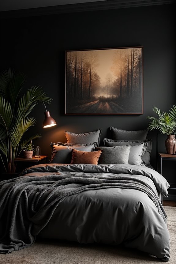 dramatic black accent wall