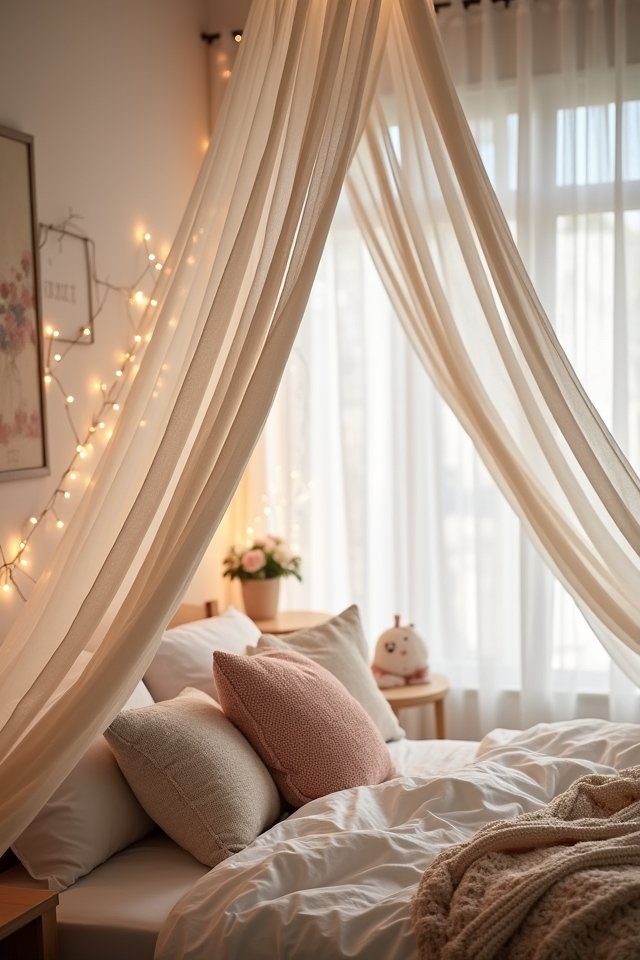 dreamy sheer fabric canopy