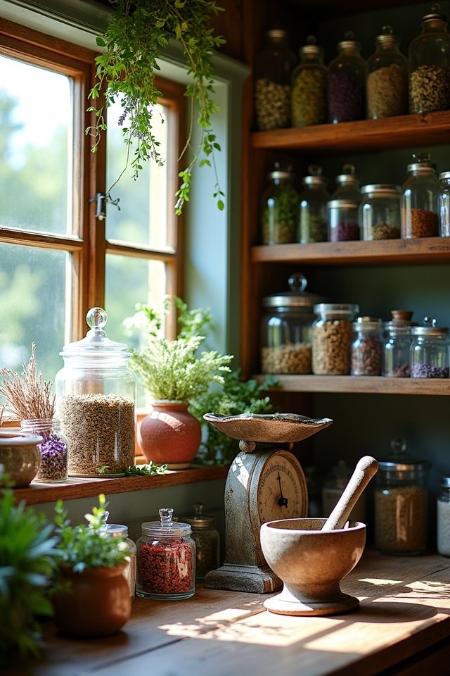dried herbs enhance kitchen decor
