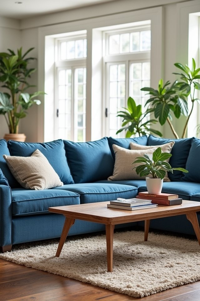 durable stylish blue couch